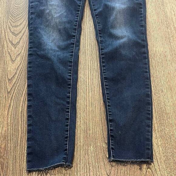 Levi's Womens Mile High Super Skinny Jeans Raw Hem Denim Dark Wash Blue Size 30 - Picture 13 of 13